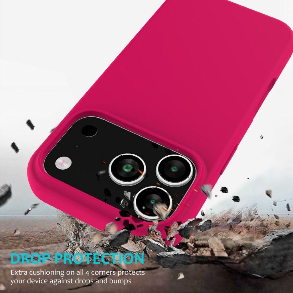Cerise silikonskal med mikrofiberfoder till iPhone 18 Pro och 17 Pro, bild 3