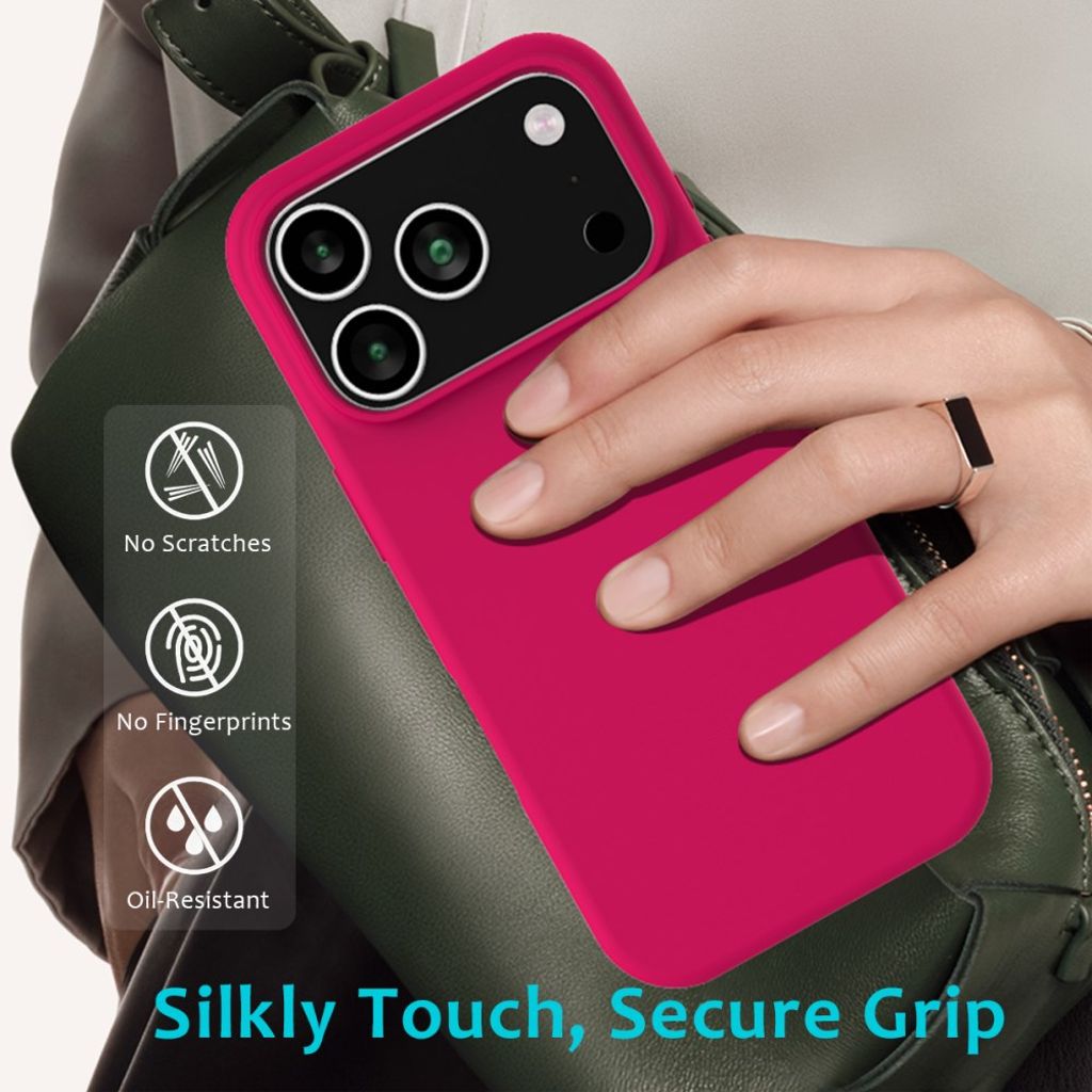 Cerise silikonskal med mikrofiberfoder till iPhone 18 Pro och 17 Pro, bild 6