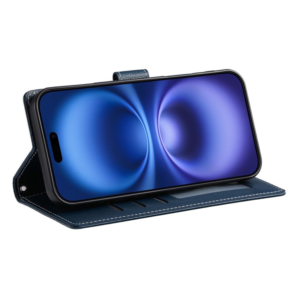 Mörkblått plånboksfodral med handlovsrem till iPhone 18 Pro och 17 Pro, bild 4