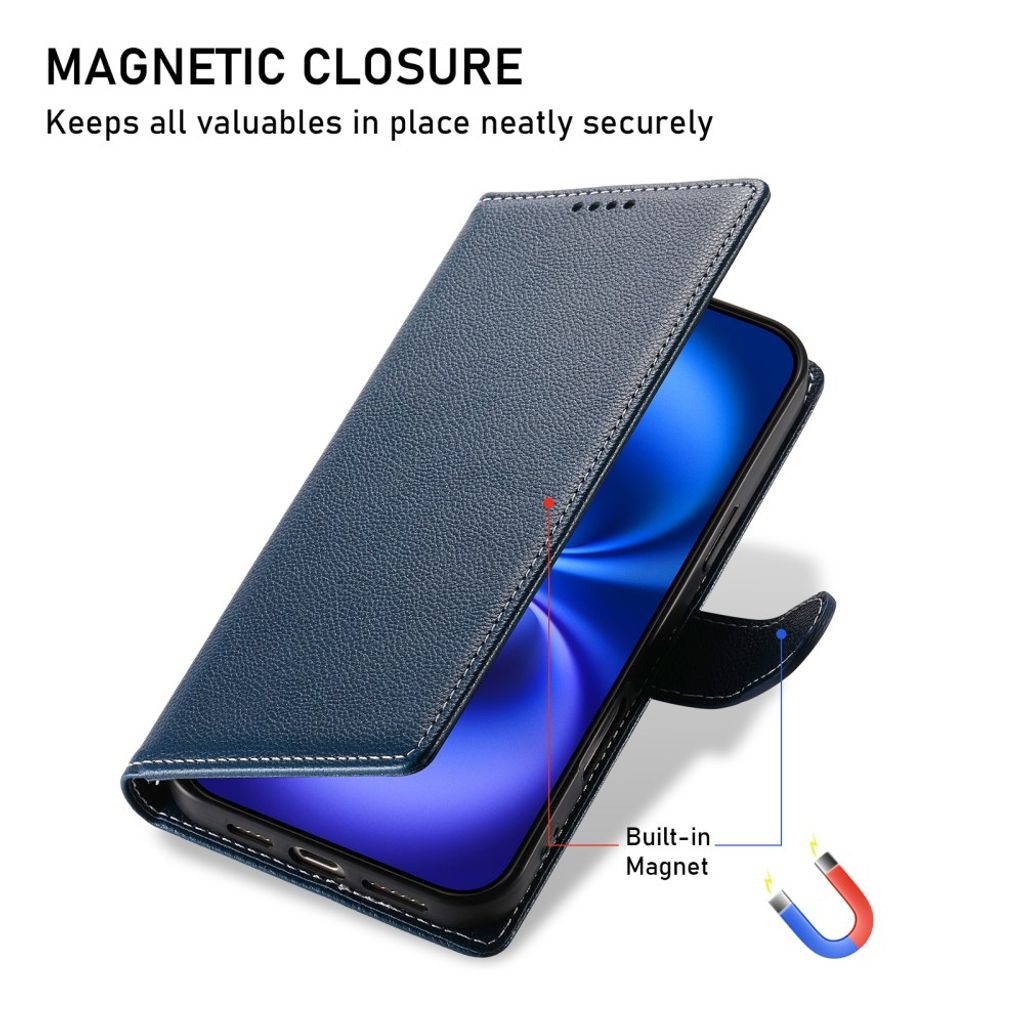 Mörkblått plånboksfodral med handlovsrem till iPhone 18 Pro och 17 Pro, bild 5