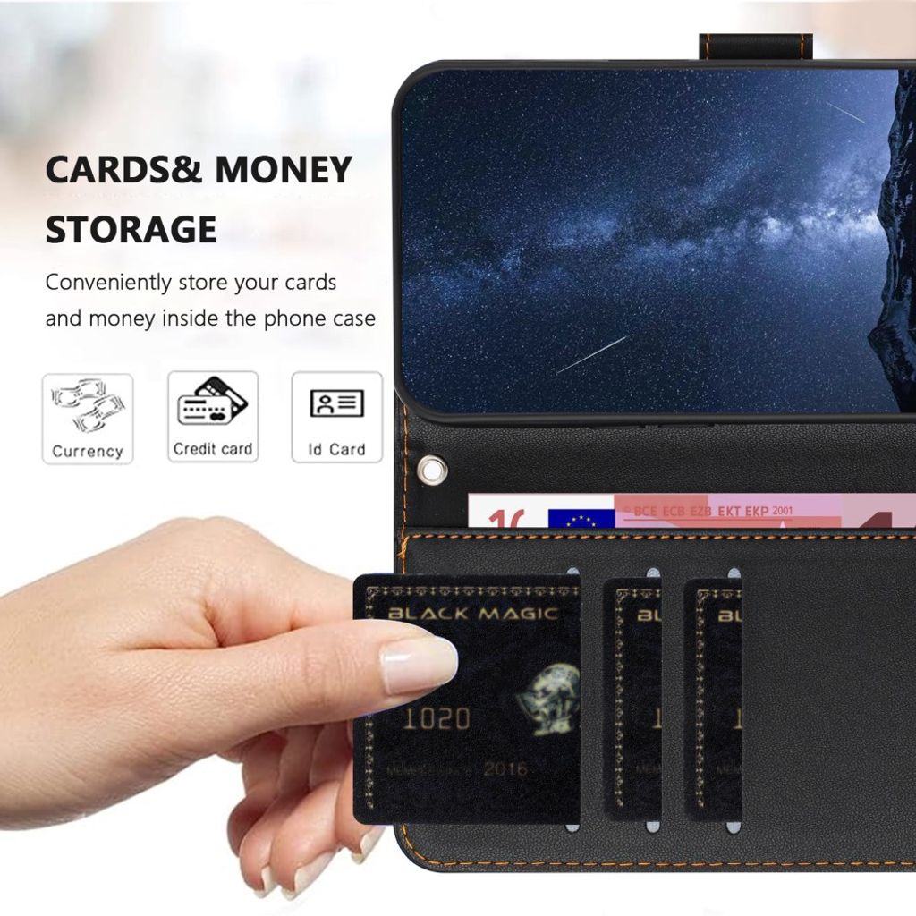 Svart plånboksfodral i PU-läder med avtagbar rem till iPhone 18 Pro/17 Pro, bild 2