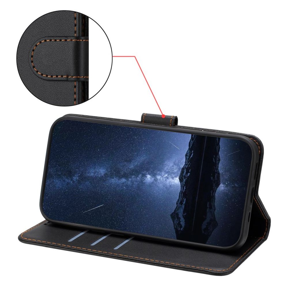 Svart plånboksfodral i PU-läder med avtagbar rem till iPhone 18 Pro/17 Pro, bild 4