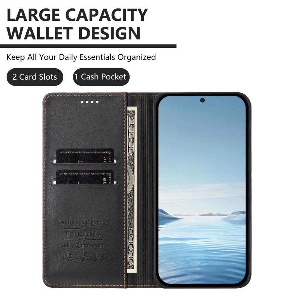 Svart plånboksfodral med RFID-skydd till iPhone 18 Pro och 17 Pro, bild 4