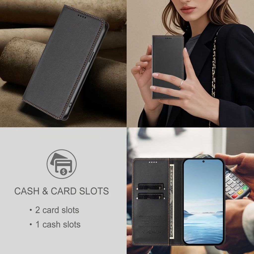 Svart plånboksfodral med RFID-skydd till iPhone 18 Pro och 17 Pro, bild 9