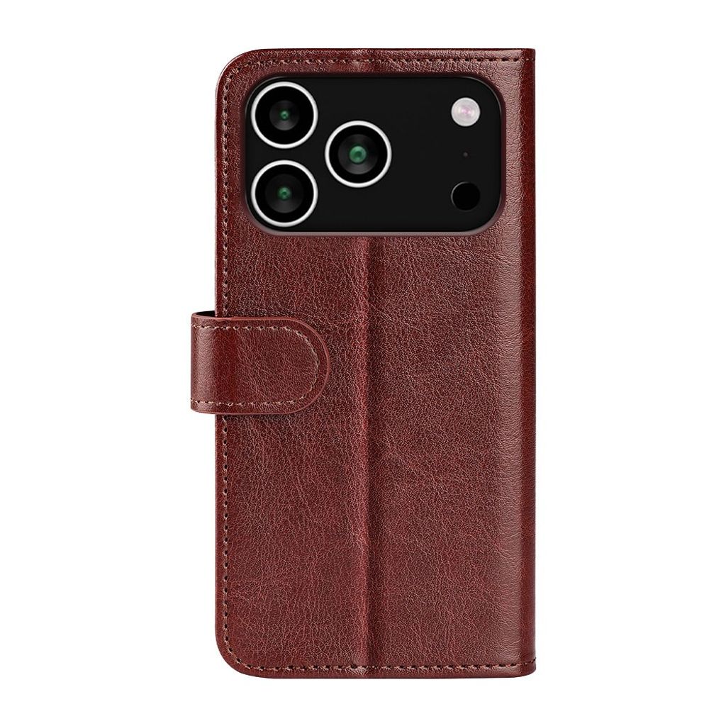 Brunt plånboksfodral i PU-läder med justerbart stativ till iPhone 18 Pro/17 Pro, bild 6