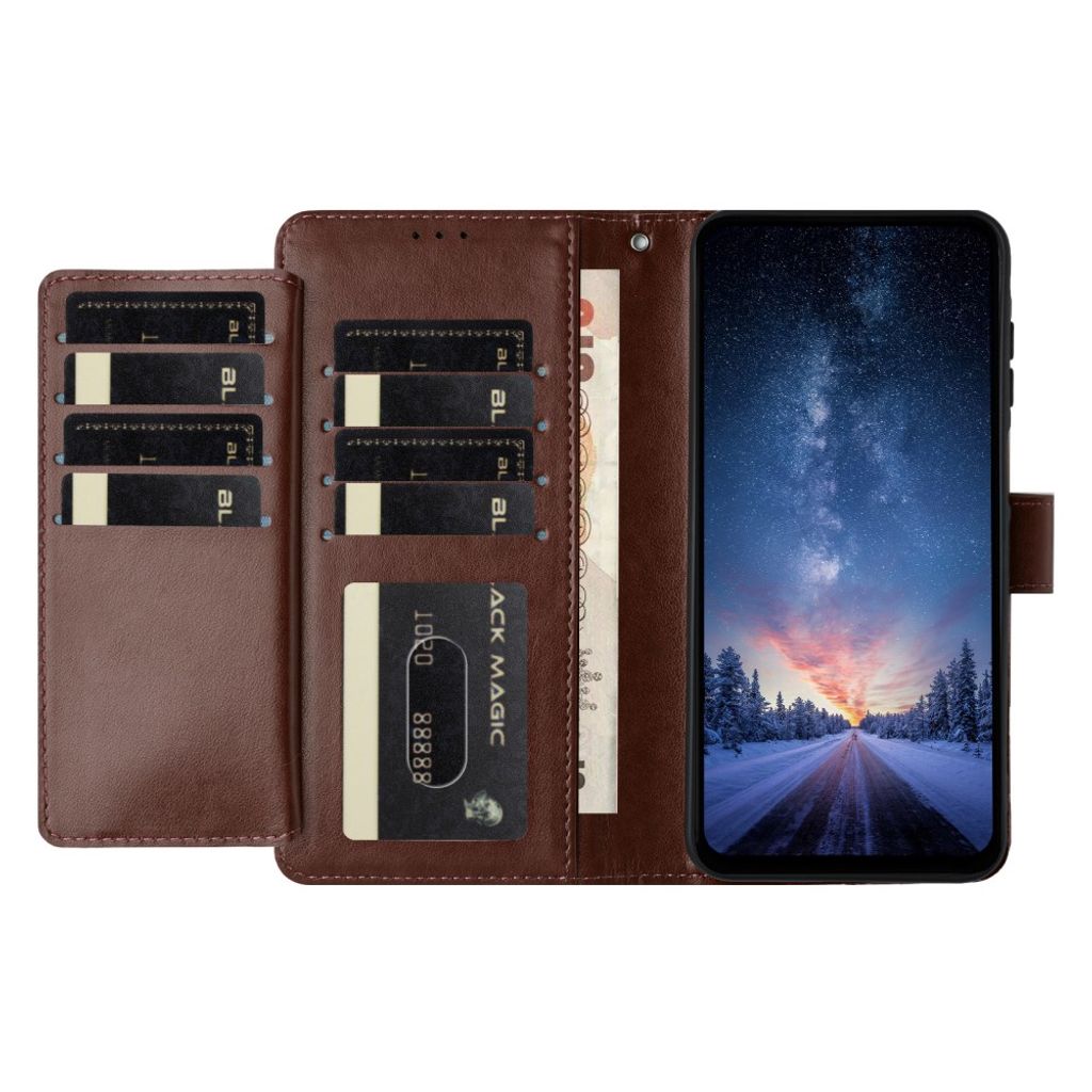 Mörkbrunt plånboksfodral med 8 kortfack till iPhone 18 Pro och 17 Pro, bild 4