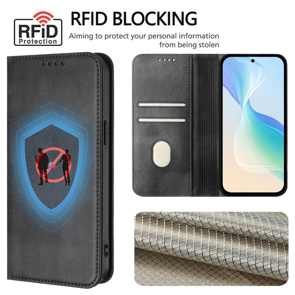 Svart retroplånbok med RFID-skydd till iPhone 18 Pro och 17 Pro, bild 5