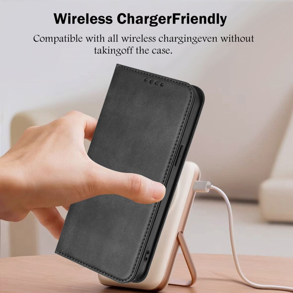 Svart retroplånbok med RFID-skydd till iPhone 18 Pro och 17 Pro, bild 8