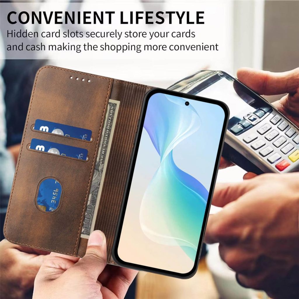 Brun retroplånbok med RFID-skydd till iPhone 18 Pro och 17 Pro, bild 9