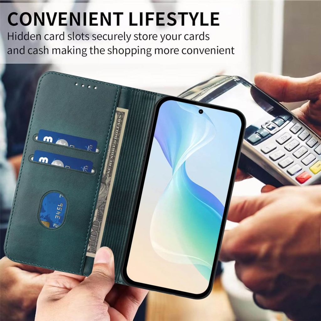 Mörkgrön retroplånbok med RFID-skydd till iPhone 18 Pro och 17 Pro, bild 9