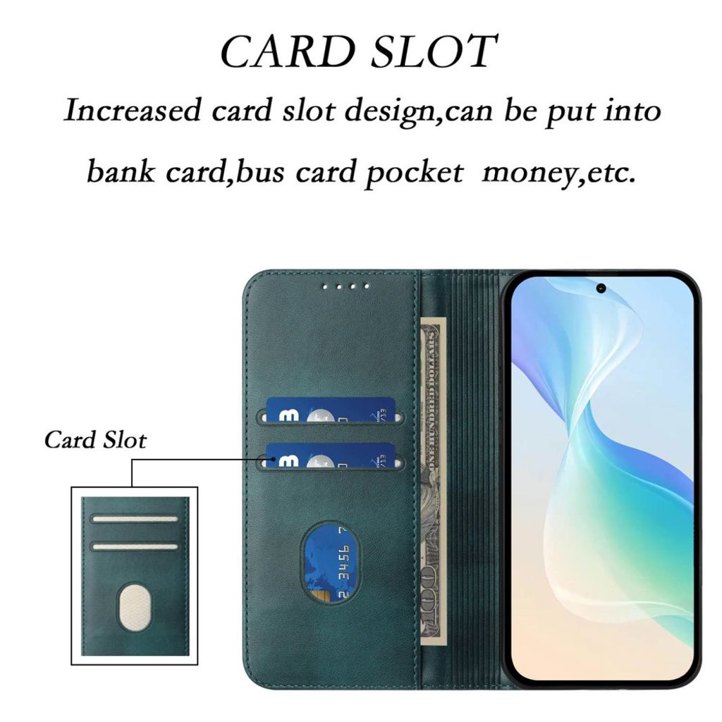 Mörkgrön retroplånbok med RFID-skydd till iPhone 18 Pro och 17 Pro, bild 6