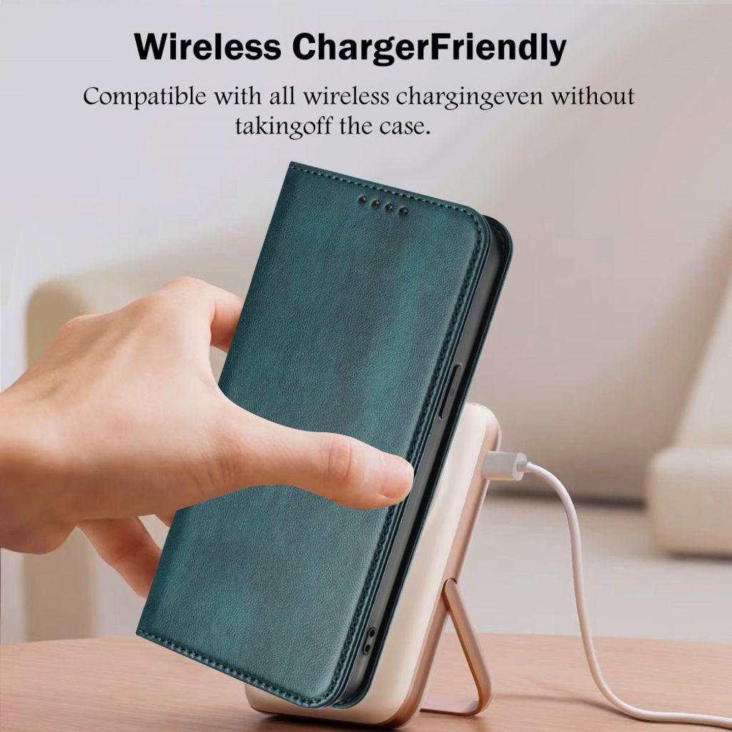 Mörkgrön retroplånbok med RFID-skydd till iPhone 18 Pro och 17 Pro, bild 8