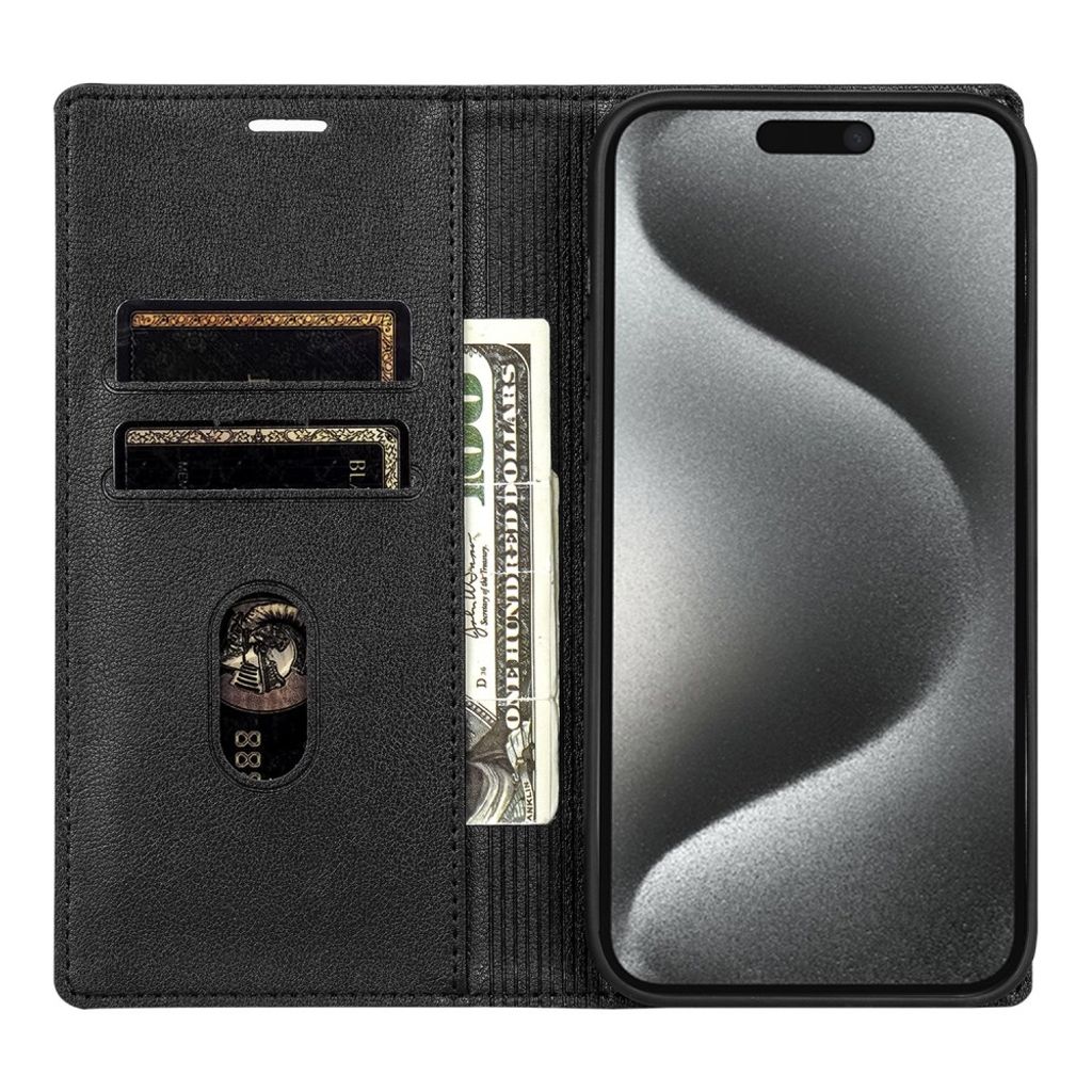 Smalt svart plånboksfodral med stativ och kameraskydd till iPhone 18 Pro/17 Pro, bild 2