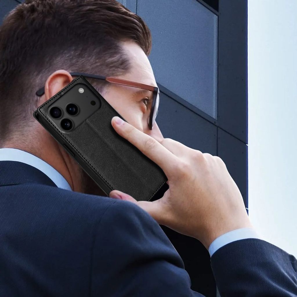 Smalt svart plånboksfodral med stativ och kameraskydd till iPhone 18 Pro/17 Pro, bild 4