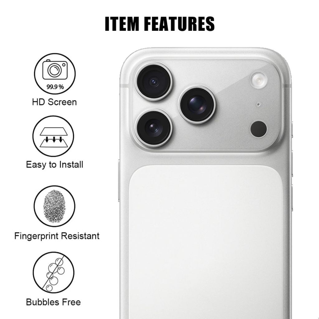 Genomskinligt kameraskydd i 9H-glas till iPhone 18 Pro, bild 2