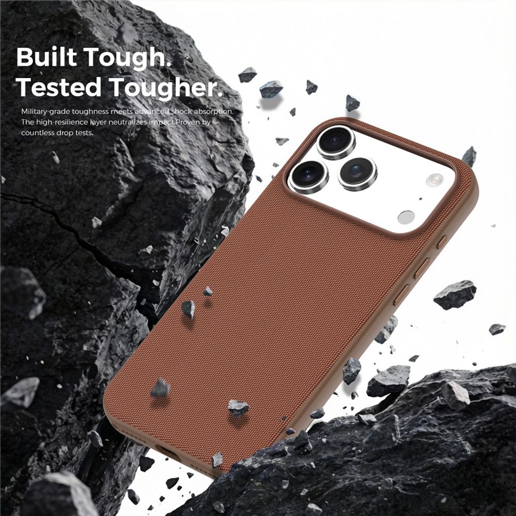 Brunt MagSafe-skal i tygstruktur till iPhone 18 Pro, bild 4