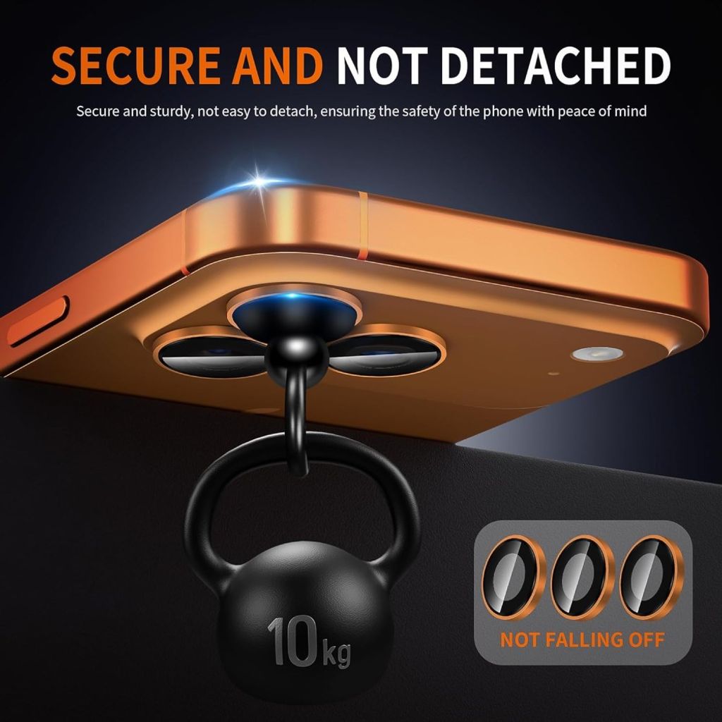 Orange kameraskydd med metallring till iPhone 18 Pro, bild 2