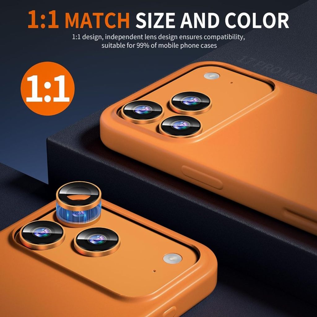 Orange kameraskydd med metallring till iPhone 18 Pro, bild 4
