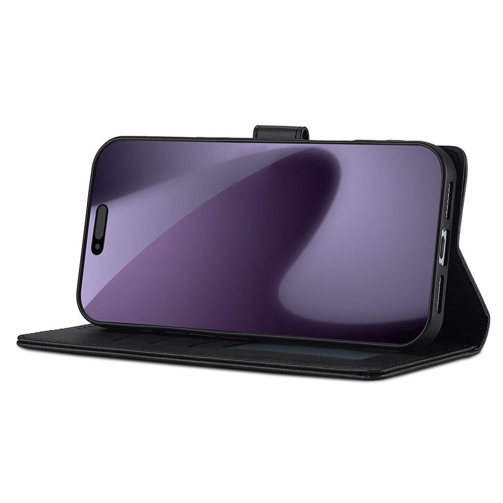 Svart plånboksfodral i PU-läder till iPhone 18 Pro och 17 Pro, bild 3