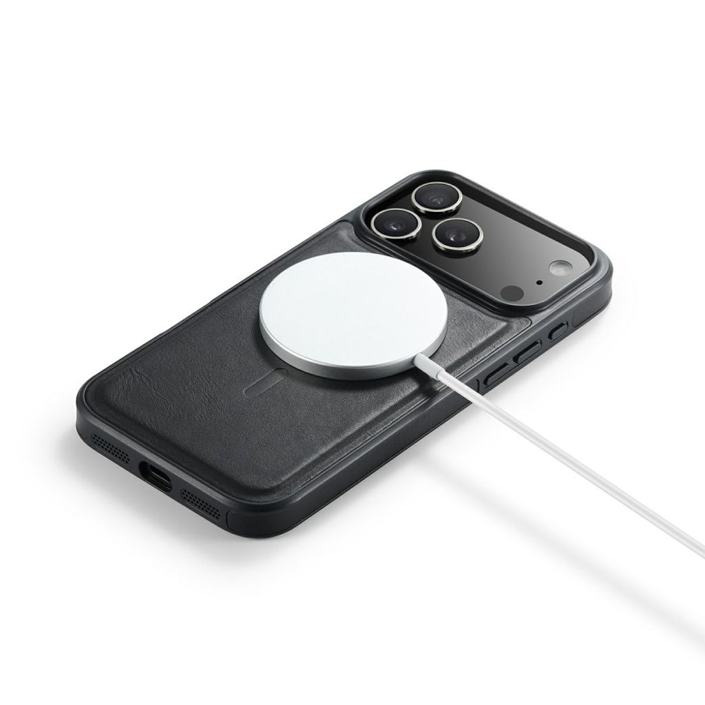 Svart MagSafe-skal i PU-läder till iPhone 18 Pro och 17 Pro, bild 4