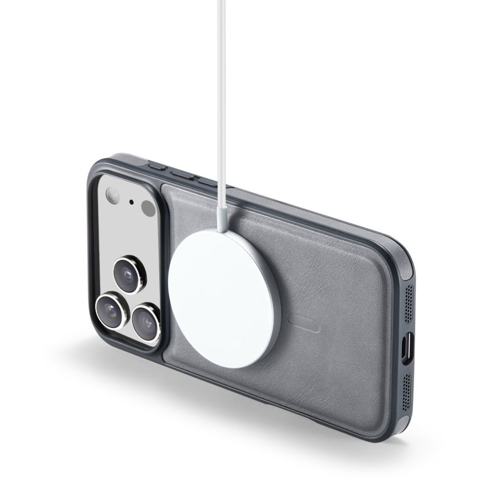 Grått MagSafe-skal i PU-läder till iPhone 18 Pro och 17 Pro, bild 4