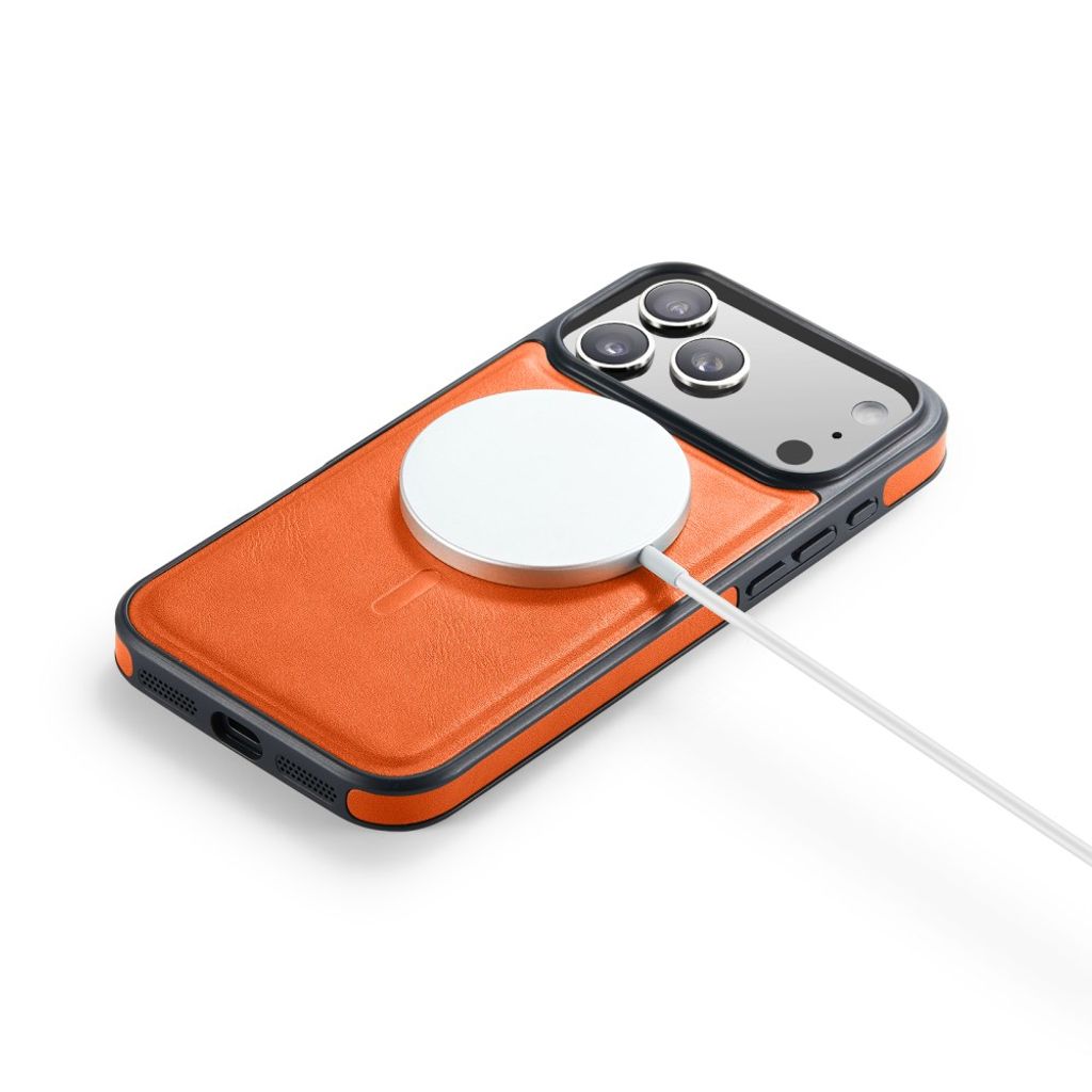 Orange MagSafe-skal i PU-läder till iPhone 18 Pro och 17 Pro, bild 5