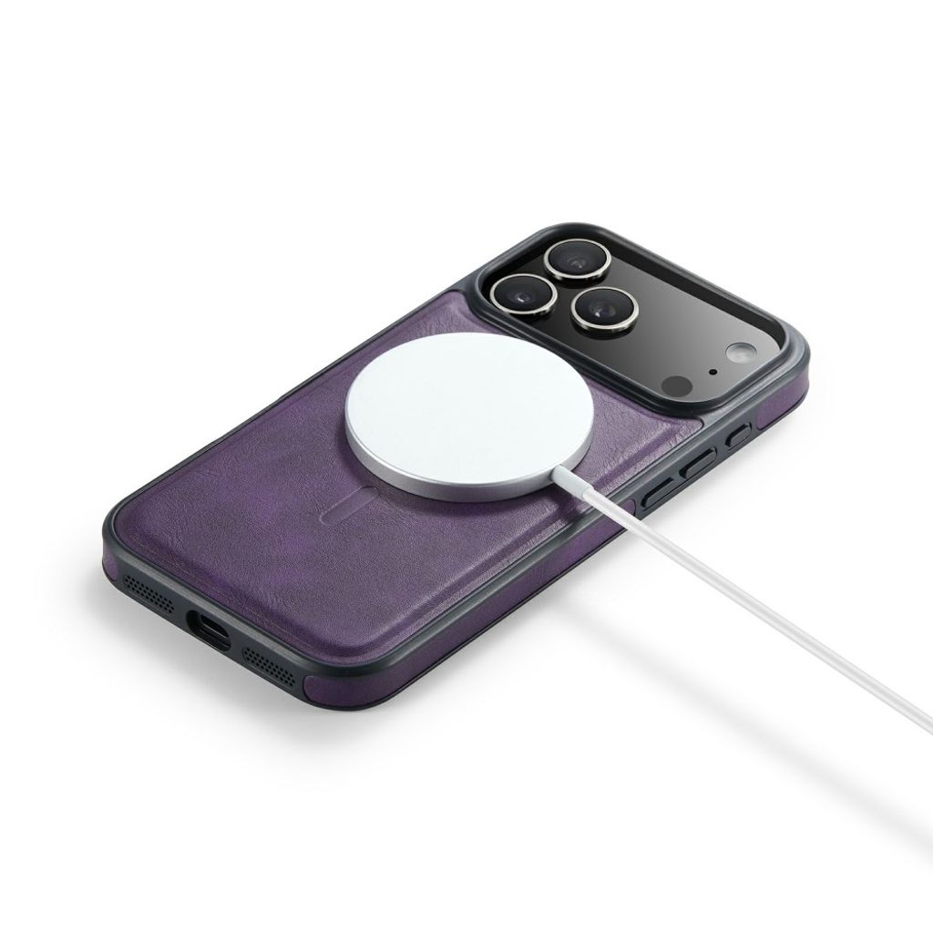 Lila MagSafe-skal i PU-läder till iPhone 18 Pro och 17 Pro, bild 4