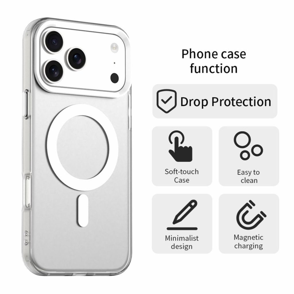 Vitt slimmat MagSafe-skal med matt yta till iPhone 18 Pro och 17 Pro, bild 5
