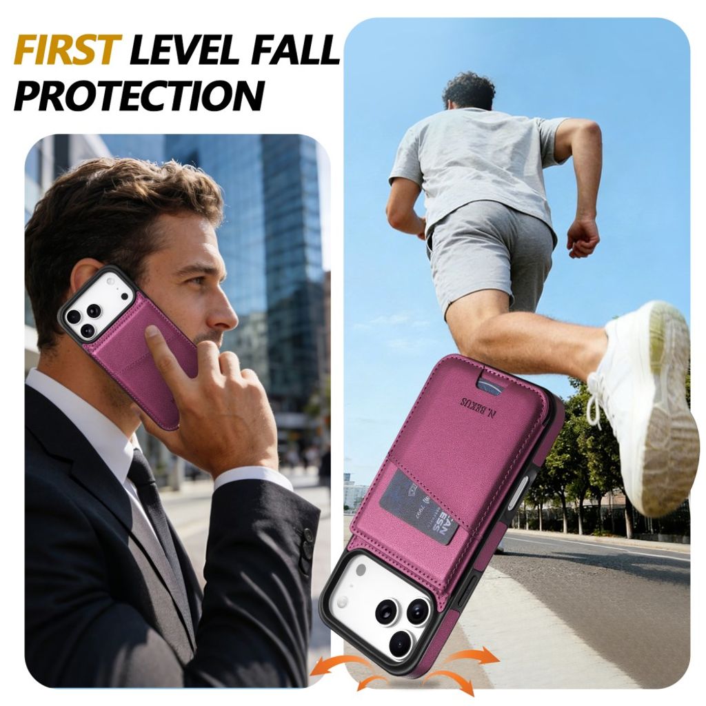 Mörklila plånboksskal med RFID-skydd och ställ till iPhone 18 Pro och 17 Pro, bild 6