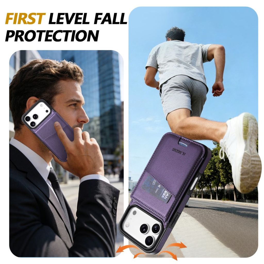 Lila plånboksskal med RFID-skydd och ställ till iPhone 18 Pro och 17 Pro, bild 6
