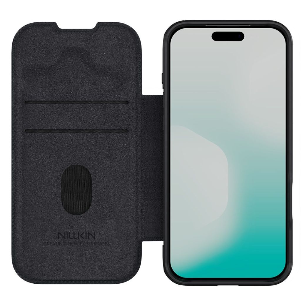 Nillkin svart plånboksfodral med skjutbart kameraskydd till iPhone 18 Pro och 17 Pro, bild 2