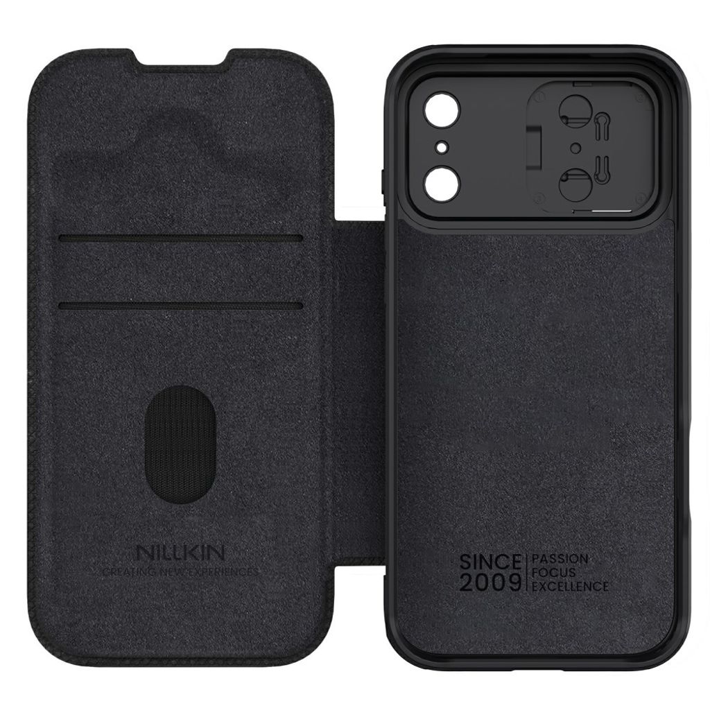 Nillkin svart plånboksfodral med skjutbart kameraskydd till iPhone 18 Pro och 17 Pro, bild 3