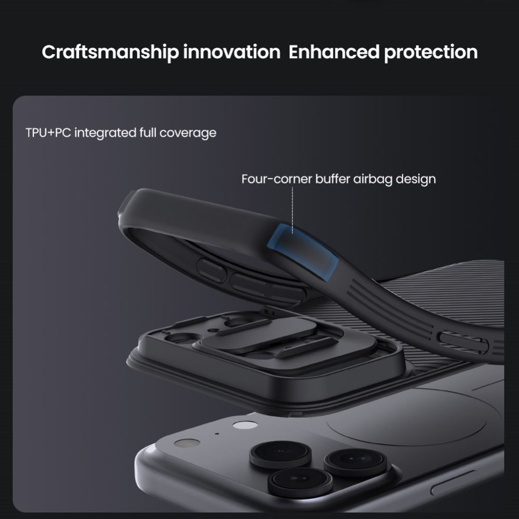 Nillkin svart MagSafe-skal med skjutbart kameraskydd till iPhone 18 Pro och 17 Pro, bild 8