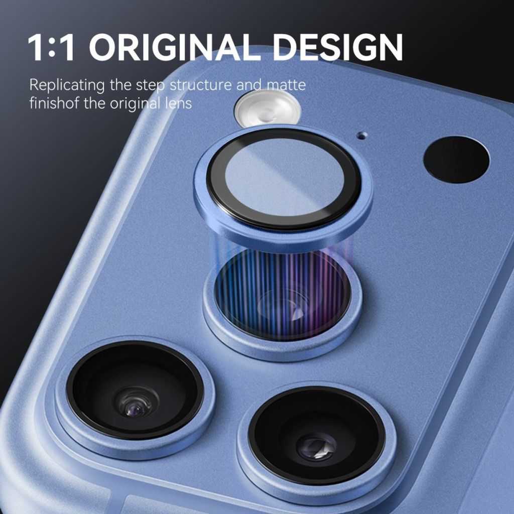 Blått kameraskydd med metallring till iPhone 18 Pro och 18 Pro Max, bild 2