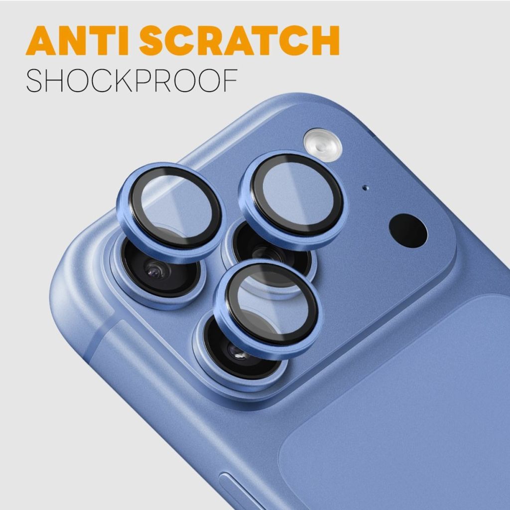 Blått kameraskydd med metallring till iPhone 18 Pro och 18 Pro Max, bild 3