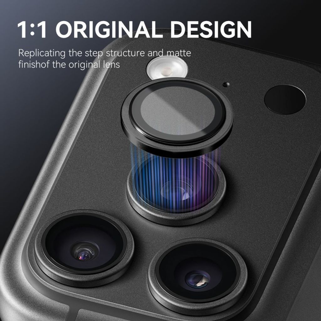 Svart kameraskydd med metallring till iPhone 18 Pro och 18 Pro Max, bild 2