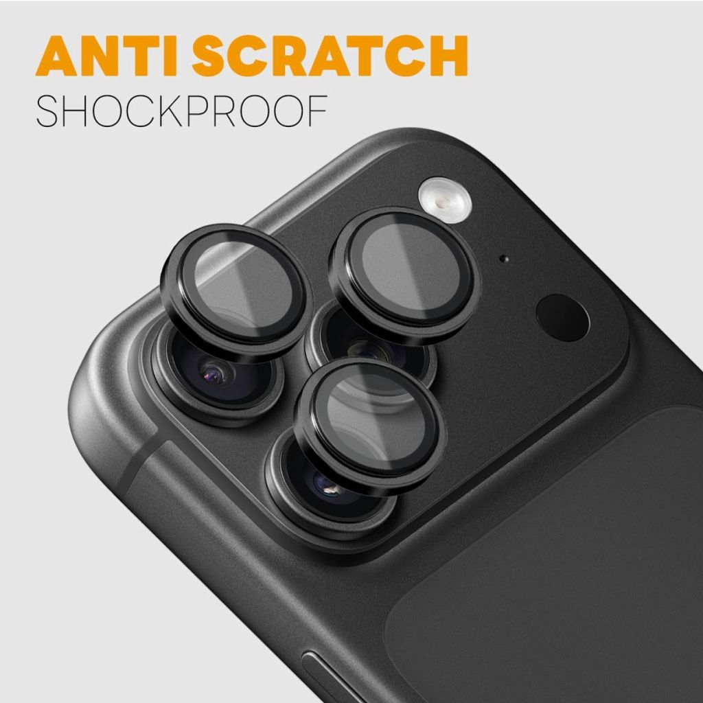 Svart kameraskydd med metallring till iPhone 18 Pro och 18 Pro Max, bild 3