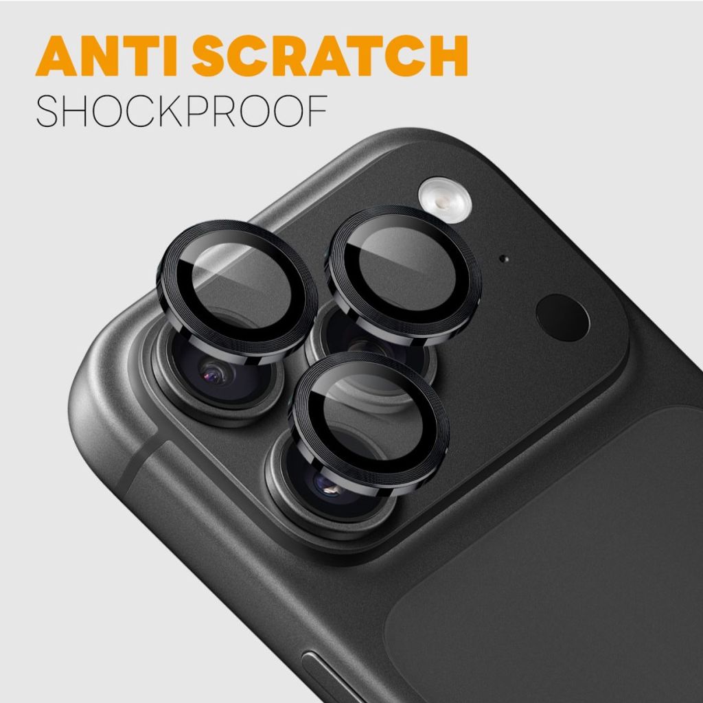 Svart kameraskydd i aluminium och härdat glas till iPhone 18 Pro och 18 Pro Max, bild 3