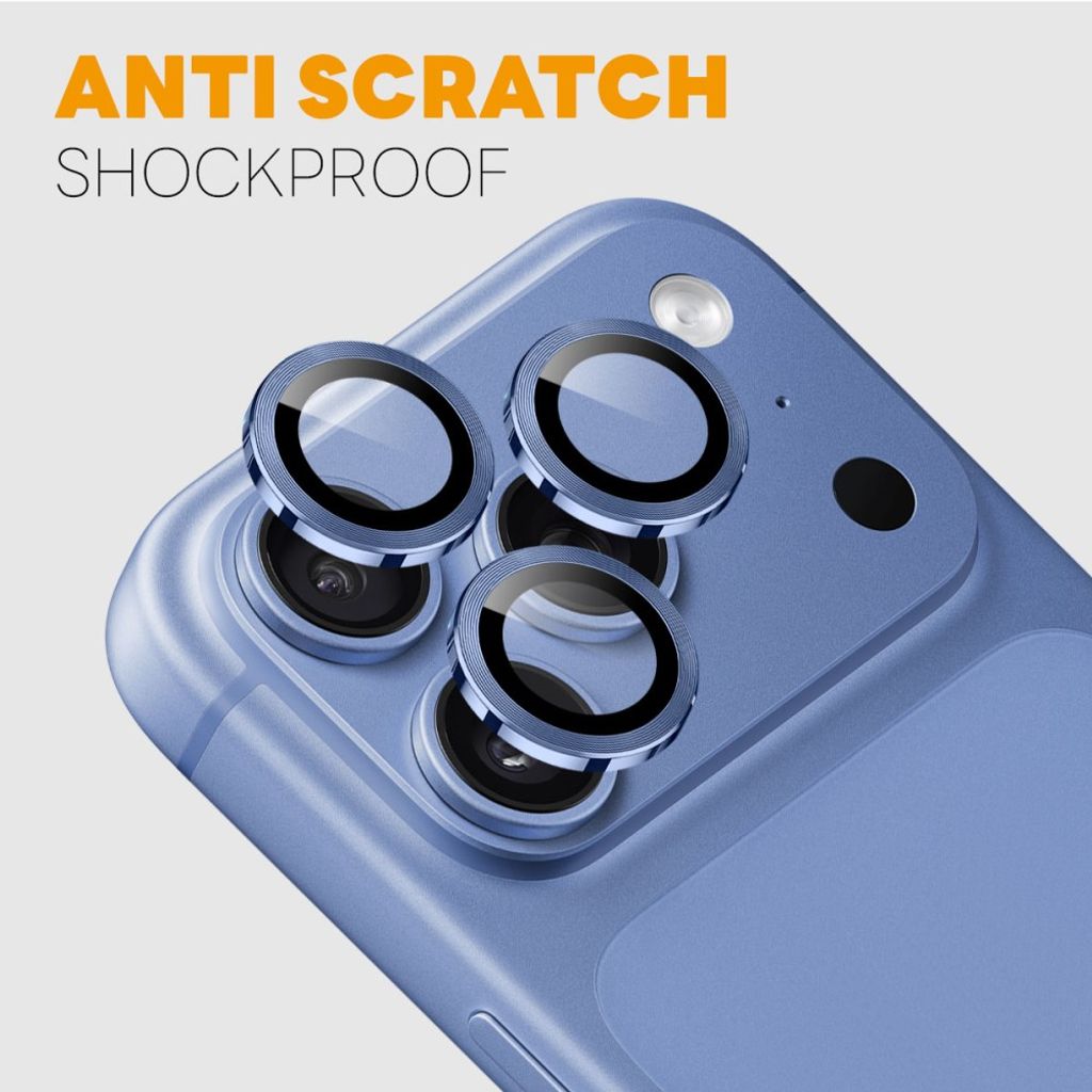Blått kameraskydd i aluminium och härdat glas till iPhone 18 Pro och 18 Pro Max, bild 3