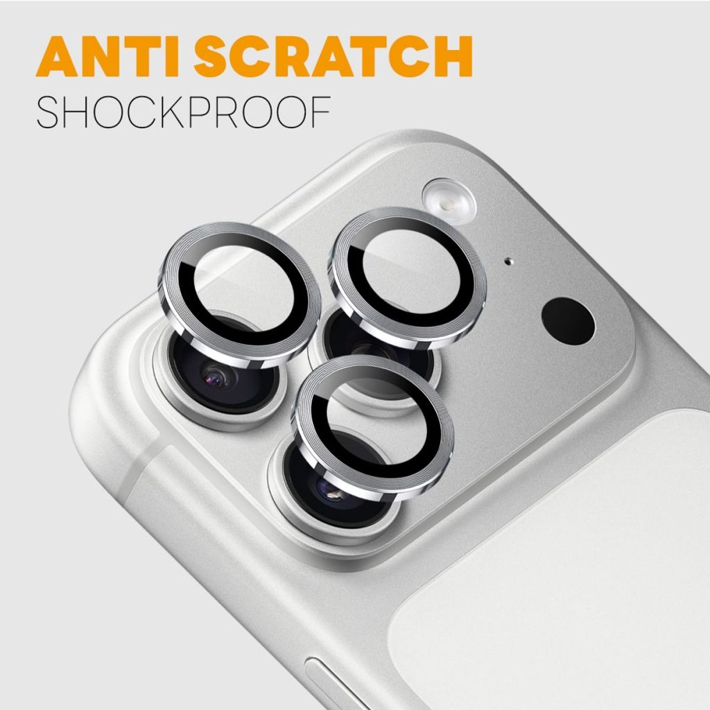 Silverfärgat kameraskydd i aluminium och härdat glas till iPhone 18 Pro och 18 Pro Max, bild 3