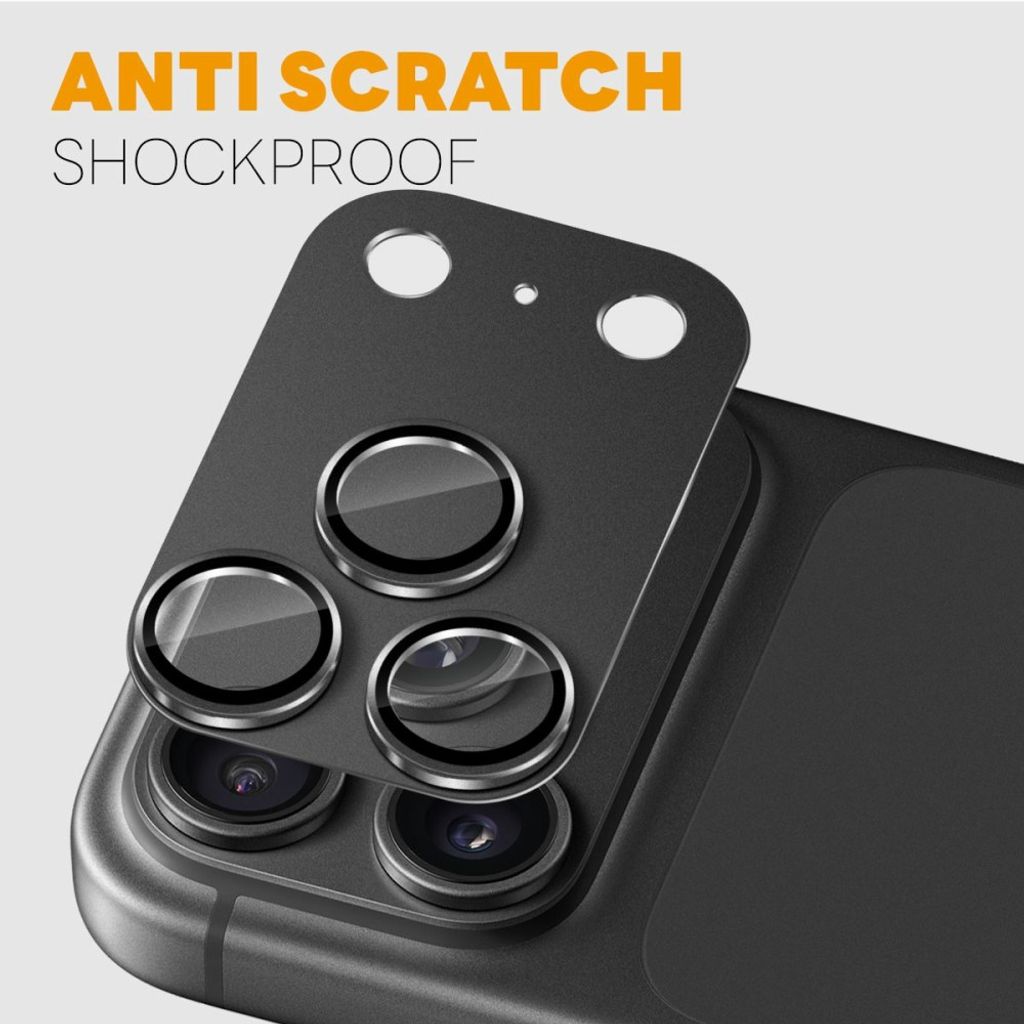 Svart kameraskydd i metall och härdat glas med matt yta till iPhone 18 Pro, bild 2