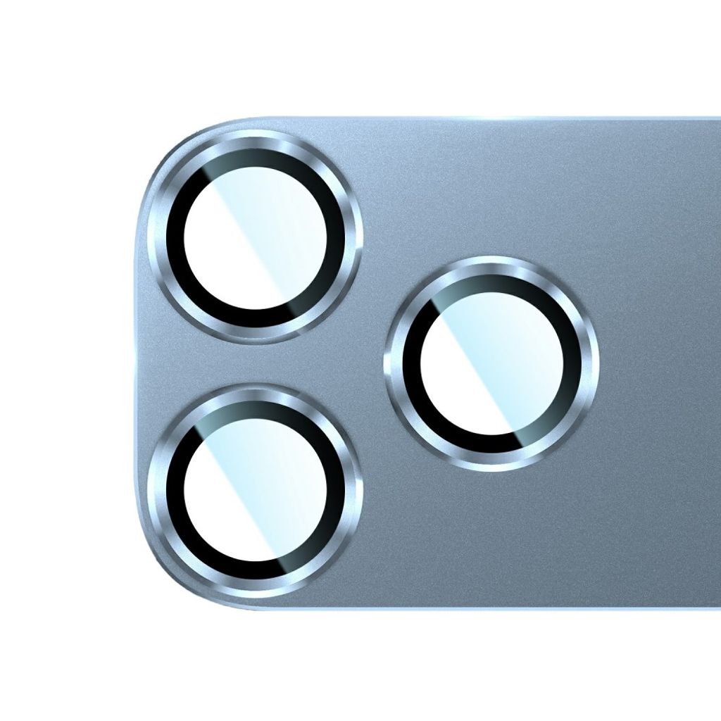 Ljusblått kameraskydd med aluminiumram till iPhone 18 Pro, bild 2