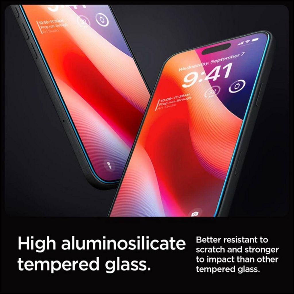 Spigen Glas.tR EZ Fit skärmskydd 2-pack till iPhone 18 Pro, 17 Pro, 17 och 16 Pro, bild 3