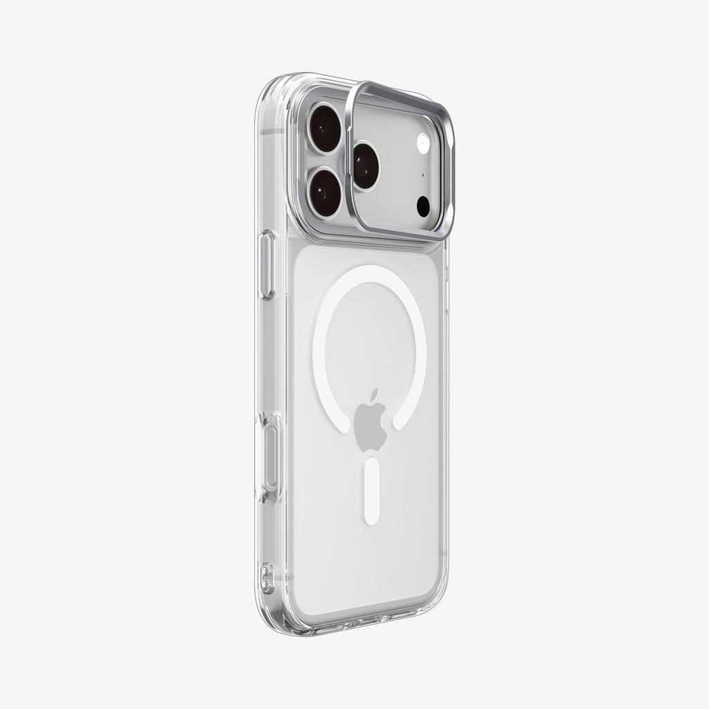 Spigen Ultra Hybrid Optik S MagFit skal med kamerastöd, silver, till iPhone 18 Pro och 17 Pro, bild 8