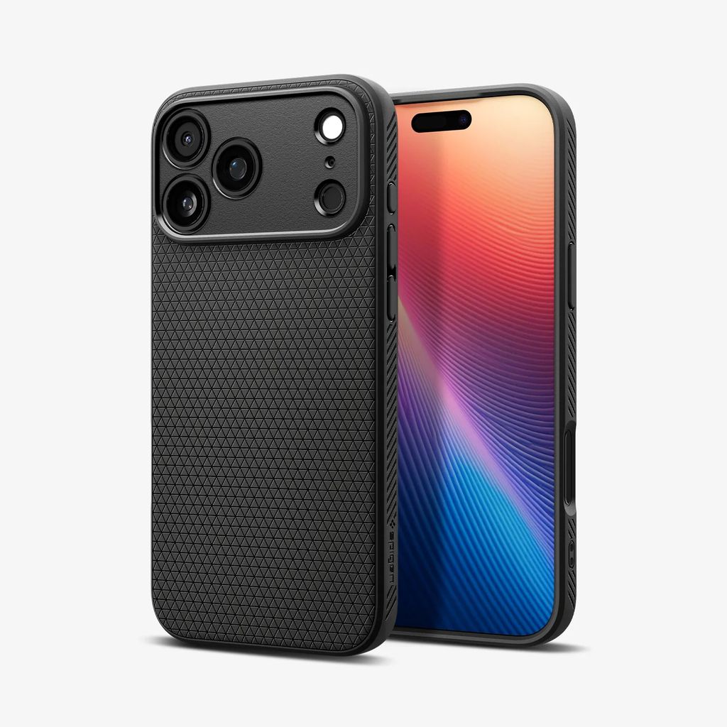 Spigen Liquid Air skal, matt svart, till iPhone 18 Pro och 17 Pro, bild 2