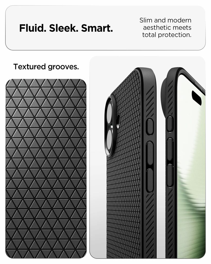 Spigen Liquid Air skal, matt svart, till iPhone 18 Pro och 17 Pro, bild 5