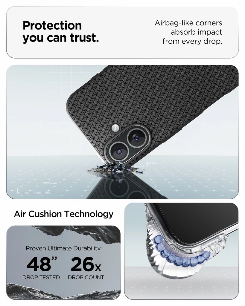 Spigen Liquid Air skal, matt svart, till iPhone 18 Pro och 17 Pro, bild 6