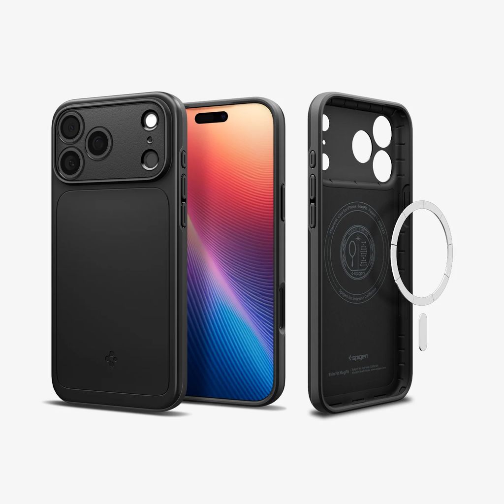 Spigen Thin Fit MagFit skal, svart, till iPhone 18 Pro och 17 Pro, bild 3