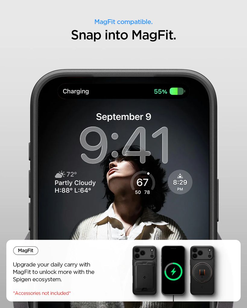 Spigen Thin Fit MagFit skal, svart, till iPhone 18 Pro och 17 Pro, bild 4