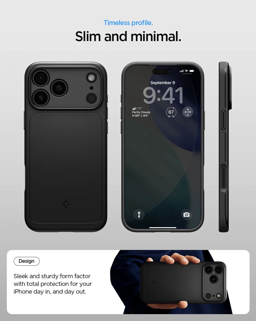 Spigen Thin Fit MagFit skal, svart, till iPhone 18 Pro och 17 Pro, bild 6